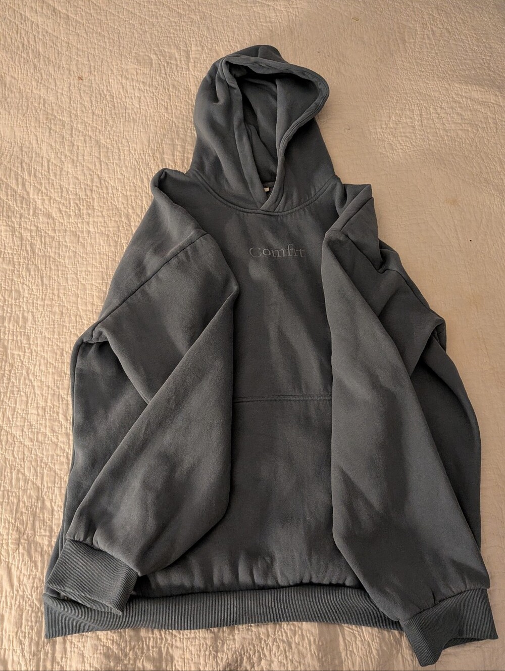 Comfrt Hoodie Sz 2XL Dusty Blue Small Stain Read Desc.
